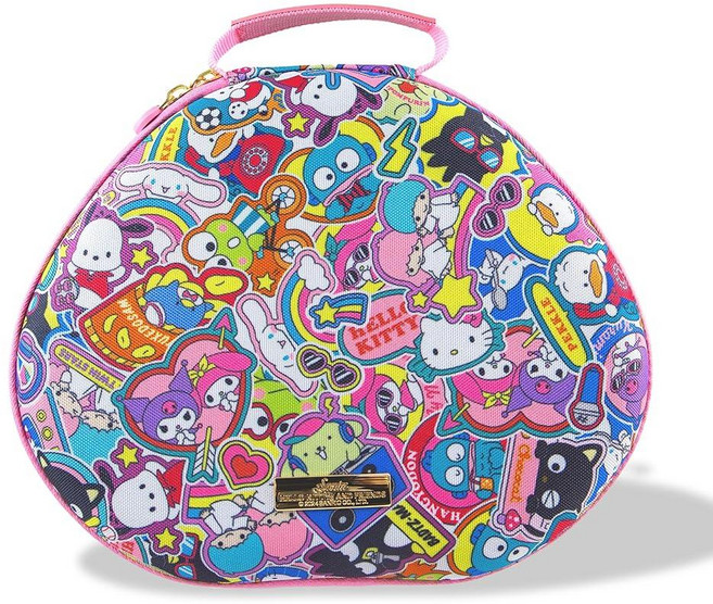 Sonix 에어팟[호환] 맥스 헤드폰용 보호 케이스 여행용 휴대용 보관 가방 수면 모드 지원 라벤더 [호환], 헬로 키티와 친구들 스티커