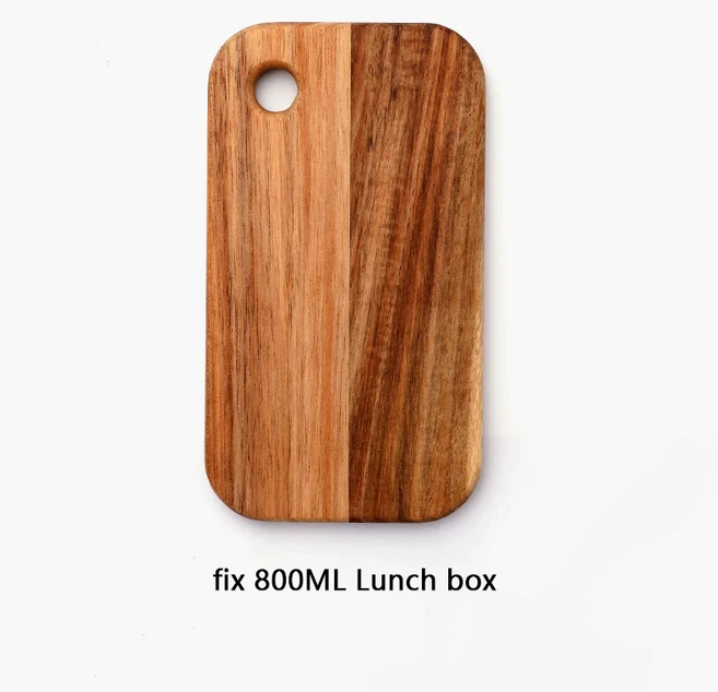 800ml/1.4l 도시락 상자 아카시아 나무 도마 나무 양면 미니 과일 도마 재사용 가능한 야외 도마, 01 6 inch
