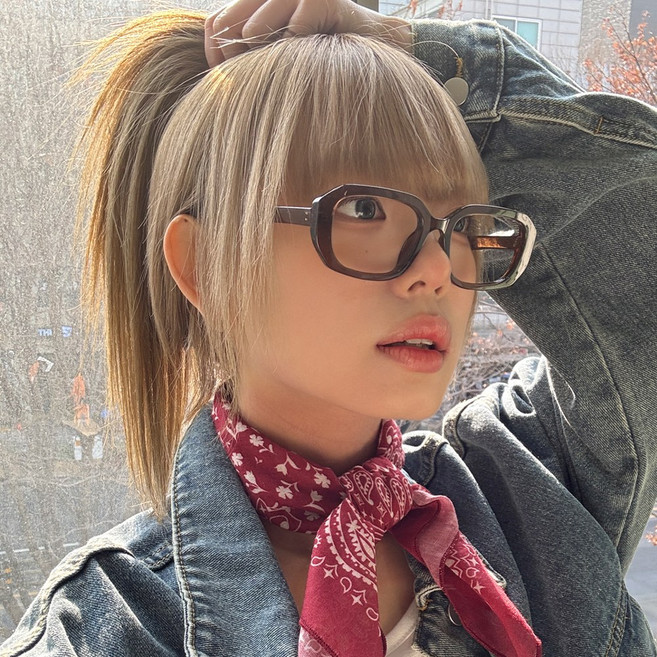 블루씨티 파드 스퀘어 호피 뿔테 데일리 긱시크 빅사이즈 안경