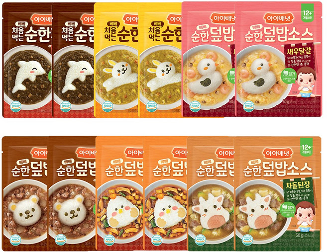 아이배냇 순한덮밥소스 짜장2개+카레2개+소불고기2개+새우달걀2개+간장찜닭2개+차돌된장2개
