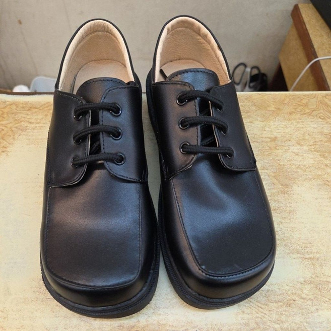 全真皮縫線 黑皮鞋 學生皮鞋