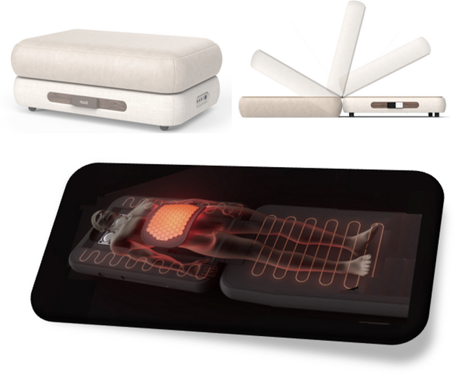 웨이비 WAVY 소파형 안마베드 기능성 안마의자 HK-2100 안마베드+소파+온열효과, 블랙 차콜그레이