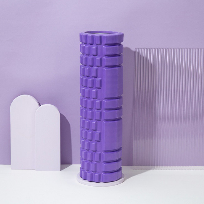 BODY MORE FUN 泡沫滾筒按摩器 200KG高強承重, 45*14cm - 空心經典款紫色, 1個