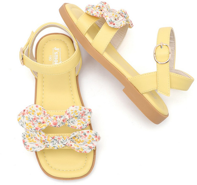 달콩슈 여아용 더블 리본 사각코 샌들 DKC553