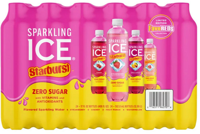 Sparkling Ice 스파클링 아이스 스타버스트 페브레드, 24개, 502.8ml