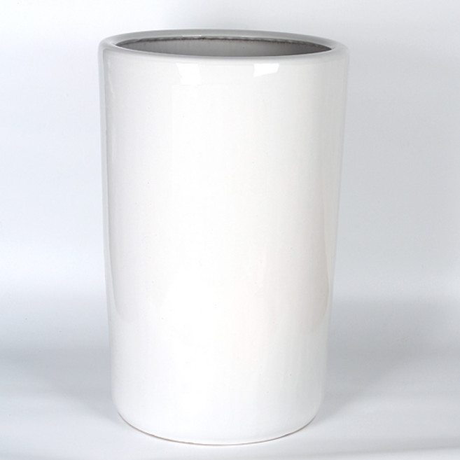 순둥이네화분 세라믹 높은 원통 대형화분/홈가드닝/인테리어, 높은 기본 흰색 중+접시 원형 10호(흰색), 1개