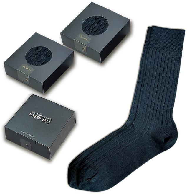 남성 프리미엄 장목 골지양말 - 종이섬유로 땀안차고 냄새없는 쾌적한 프레쉬핏