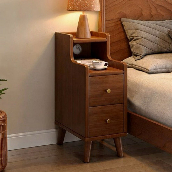 다용도 협탁 서랍장 침대 사이드 틈새 수납장 거실 협탁, 1개, 월넛 20cm