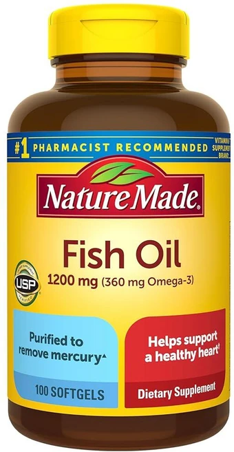 Nature Made 피쉬 오일 3 보충제 1200mg 소프트젤, 1개, 100정 - 쿠팡