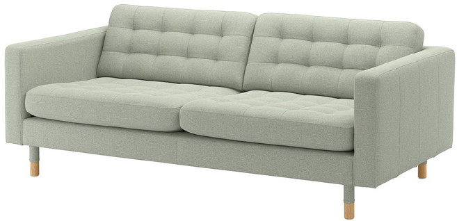 이케아 란스크로나 3인용소파, 군나레드 라이트그린, 군나레드 라이트그린/우드