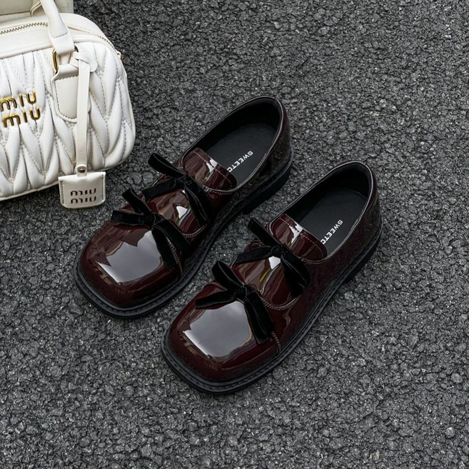 COSYEVNO 여성 로퍼 봄 가을 빅사이즈 패션 큐티 리본 가볍고 편안한 통굽 단화 lyjlfx20