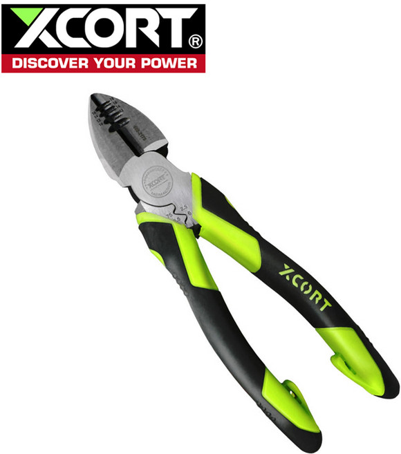 엑스코트 3IN1 멀티 니퍼 102-2175 압착 컷팅 스트리퍼 수공구 플라이어, 1개
