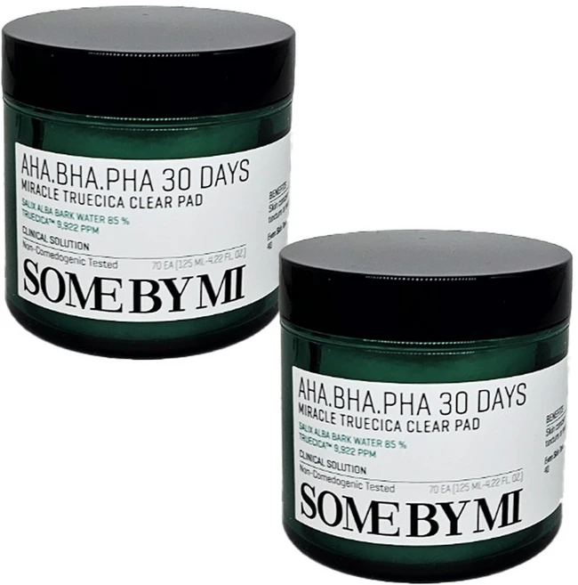 썸바이미 아하 바하 파하 30 데이즈 미라클 트루시카 클리어패드 125ml, 70매입, 2개 - 쿠팡