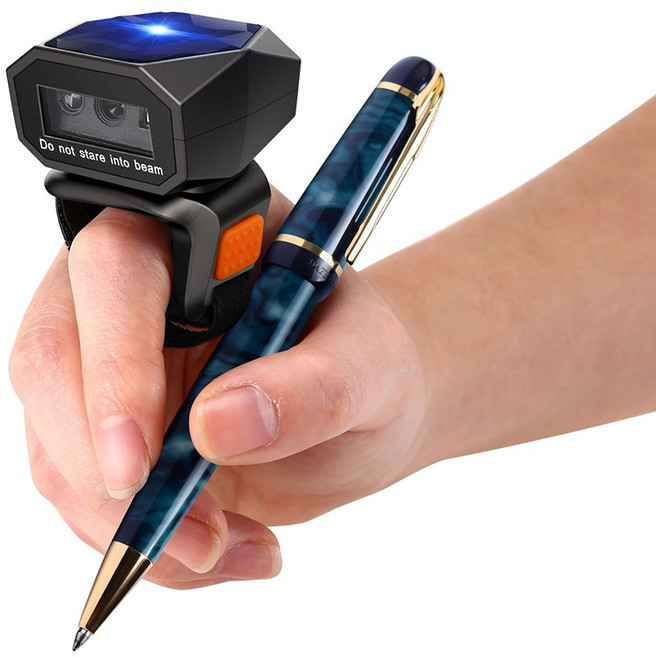 2D 웨어러블 바코드 스캐너 미니 휴대용 in 블루투스 핑거 리더 PDF417 데이터 매트