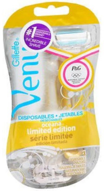 질레트 비너스 오세아나 블루 일회용 면도기 3개 (6팩), 질레트 비너스 오세아나 블루 일회용 면도기, 3개, (