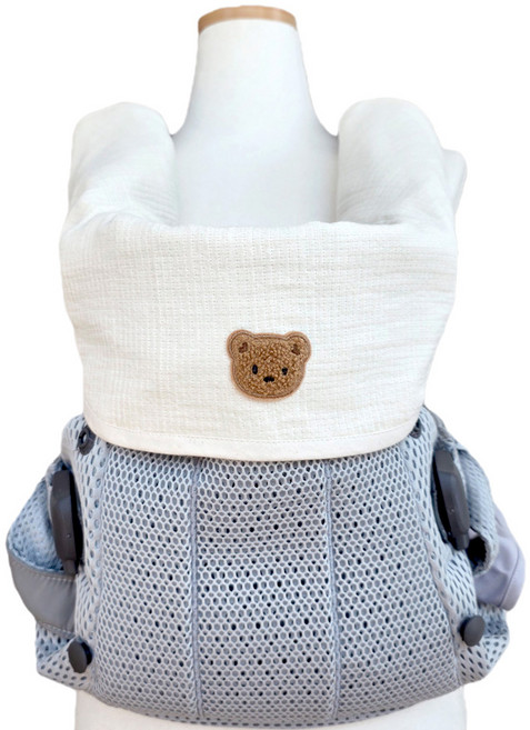 코코아돌 누빗 거즈 아기띠 침받이 일체형 앞보기 올인원 커버, 1개, 3중누빗거즈(초코곰)