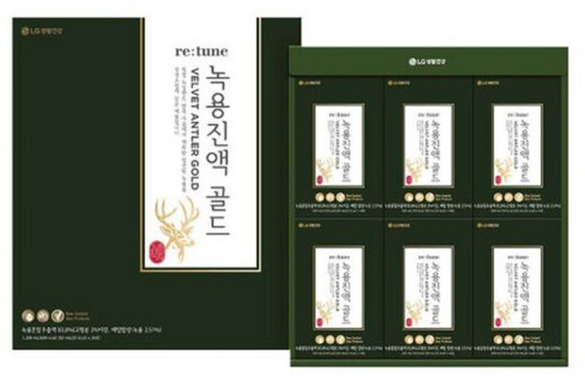 LG 리튠 선물세트 녹용 진액골드 50ml 24포, 1세트