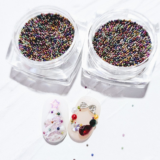 네일 볼참 라운드 원형 참 대용량 혼합색상, 2개, 혼합볼참