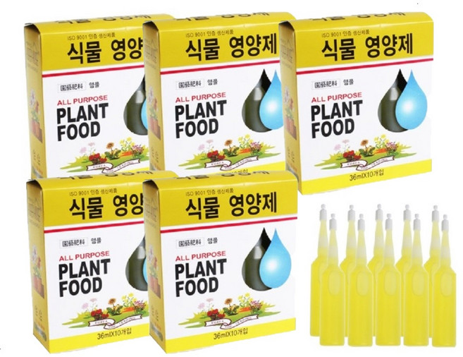고급 식물영양제 모든 식물용 영양공급제 앰플 36ml, 50개