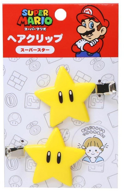 슈퍼마리오 캐릭터 앞머리 집게핀 2개입 헤어핀 세트, 1세트, 슈퍼스타(옐로우)