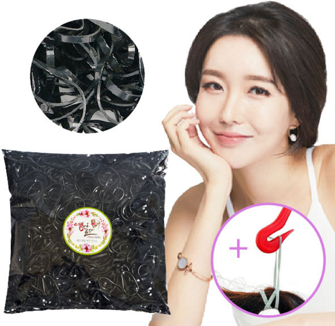 이쁨달다 베이직+이지컷 칼라고무줄 브라운 검정 컬러 헤어끈 쫀쫀 짱짱 세련