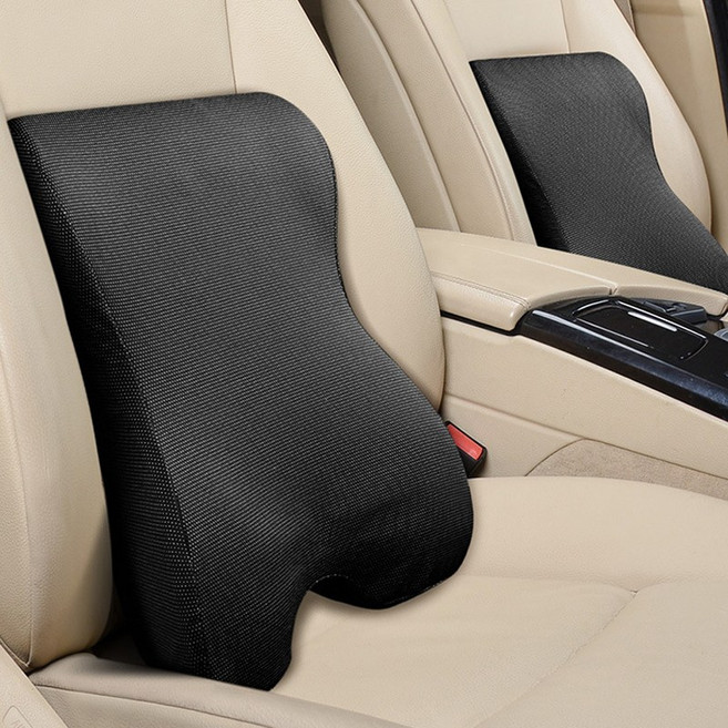 그리뉴얼 차량용 허리쿠션 메모리폼 등받이, 1개, 블랙