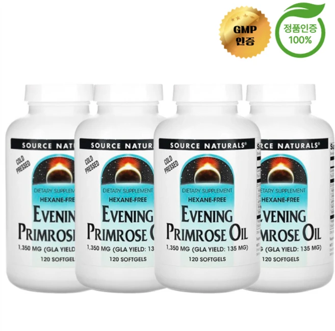 2+2 소스 내추럴스 달맞이꽃 오일 1350mg 소프트젤 120정, 4개 - 쿠팡