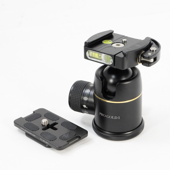 포토클램 PRO GOLD 1 EASY QR 볼헤드 30kg 지지 360도 회전 파노라마 수평계 미세 컨트롤 노브 삼각대 헤드, 1개