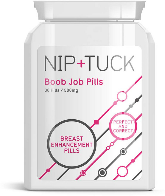 HUMAKEllc [영국] NIP & TUCK BOOBJOB 큰 유방 탄력 강화 및 처짐 방지 보충제 30정, 1개