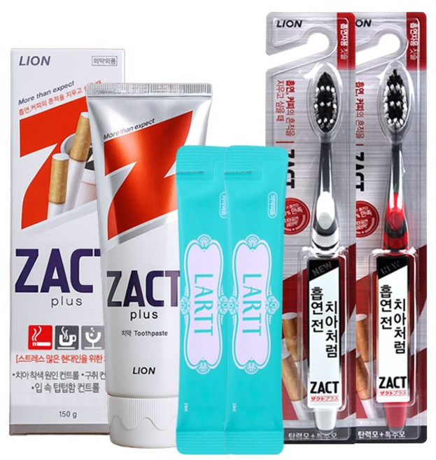 작트 플러스 치약 1개 + 작트 칫솔 2개 + 휴대용 가글 3개