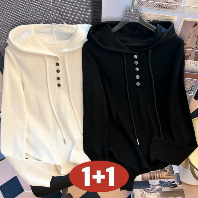 오스틱니 100kg까지 빅사이즈 1+1 여성 봄가을 날씬해 보이는 편안한 니트 외출용 겨울 긴팔 맨투맨