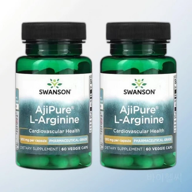 스완슨 아지퓨어 엘-아르지닌 500mg 60정 2병 AjiPure L-Arginine - 쿠팡