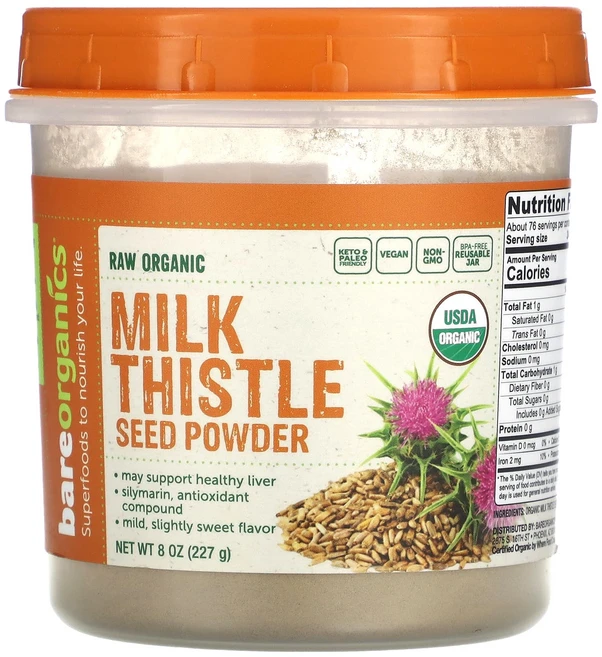 몸관리하세요 겨울입니다 BareOrganics 무가공 유기농 밀크시슬씨 분말 227g(8oz) 특별관리진행, BareOrganics무가공유기농밀크시슬씨분말227g8, 227g, 1개 - 쿠팡