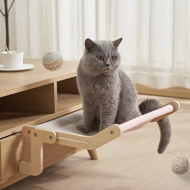 고양이 원목 윈도우 창틀 창문 해먹 캣타워 소파 20kg, WHITE FLEECE, 쿠팡2 핫초코 화이트, 1개