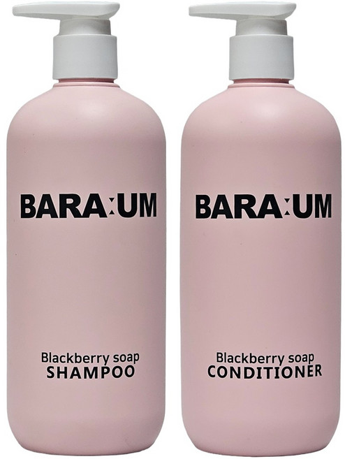 약산성 퍼퓸 향기오래가는 민감성 향이좋은 두피냄새샴푸 바라움 블랙베리솝 샴푸/컨디셔너 세트 490ml, 2개