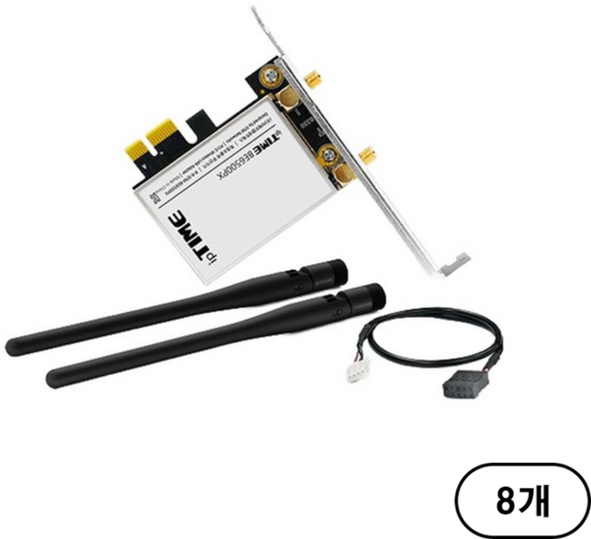 아이피타임 BE6500PX 데스크탑용 와이파이6E 무선랜카드, 8개