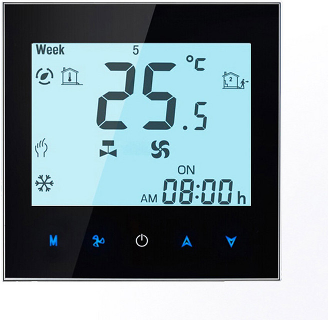 와이파이 에어컨 온도 조절기 팬 코일 유닛 디지털 온도 조절기 컨트롤러 투야 스마트 라이프 알렉사 구글 홈 220V, 8) black - 4 Pipe wifi, 1개