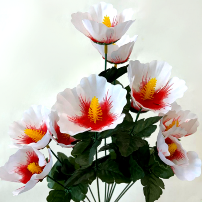 네오그린 국내산 무궁화 조화 성묘 헌화 인테리어 소품, 1개, 흰색