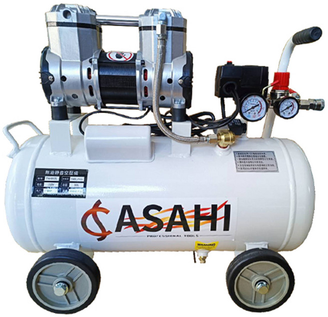 ASAHI 無油式空壓機 TW0331 3HP 30L 附6M風管, 白, 1個