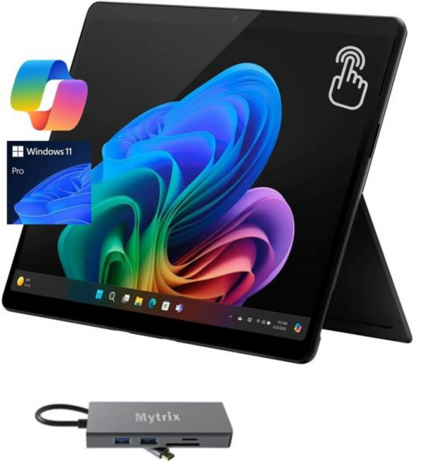 Microsoft Surface Pro 13 3K 120Hz 터치스크린 2-in-1 태블릿 노트북 10코어 스냅드래곤 45탑 NPU 16GB RAM 2TB SSD 백라이트 키보, 16GB RAM | 2TB SSD, Black, Black