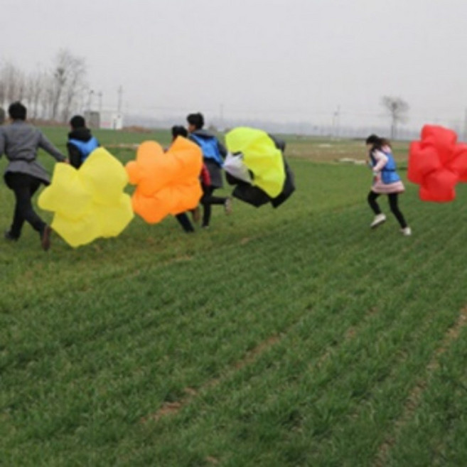 고강도 훈련 낙하산 달리기 축구 다리 저항 밴드 운동 운동회 체육 대회 메고 러닝 게임, 레드
