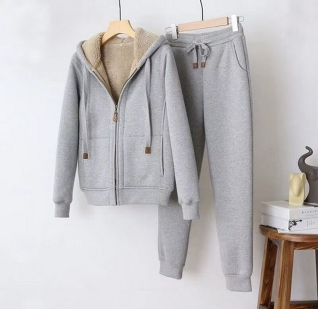겨울 여성 트레이닝복세트 루즈핏 빅사이즈 기모 트레이닝 바지 투피스