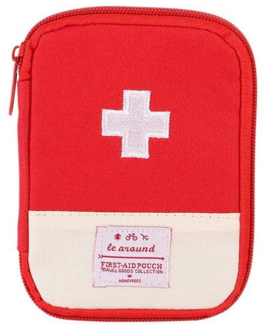 허니비 여행용 구급약파우치, 레드