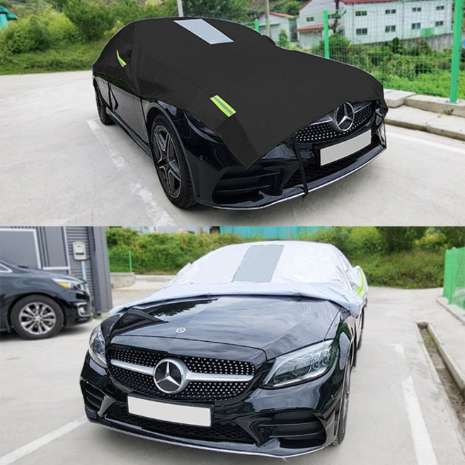 메이빈 자동차커버 햇빛가리개 성에덮개 기모원단 하프커버, 1개