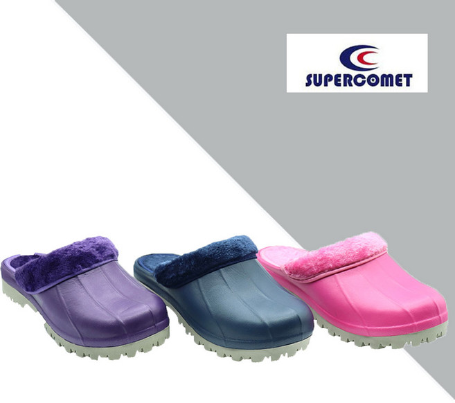 슈퍼카미트 논슬립 EVA 다용도 털 슬리퍼 주방화 오픈형 WT778