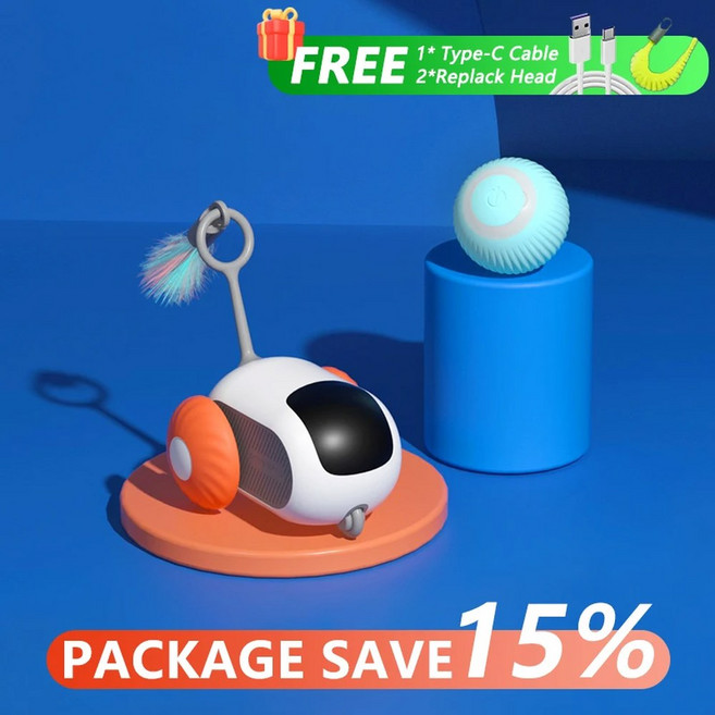 스마트 고양이 장난감 자동차 인터랙티브 공 자동 롤링 리모컨 실내 애완 용품, Kit 3, Kit 3