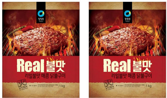 청정원 리얼불맛 매콤 닭불구이, 2개, 1kg