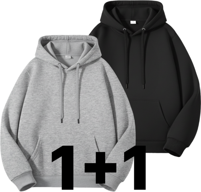 AnnLine 남녀공용 무지 오버핏 후드티