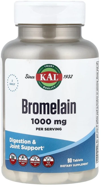 KAL 브로멜라인 1 000mg 90정(정당 500mg), 500mg, 60개, 90정, 1개 - 쿠팡