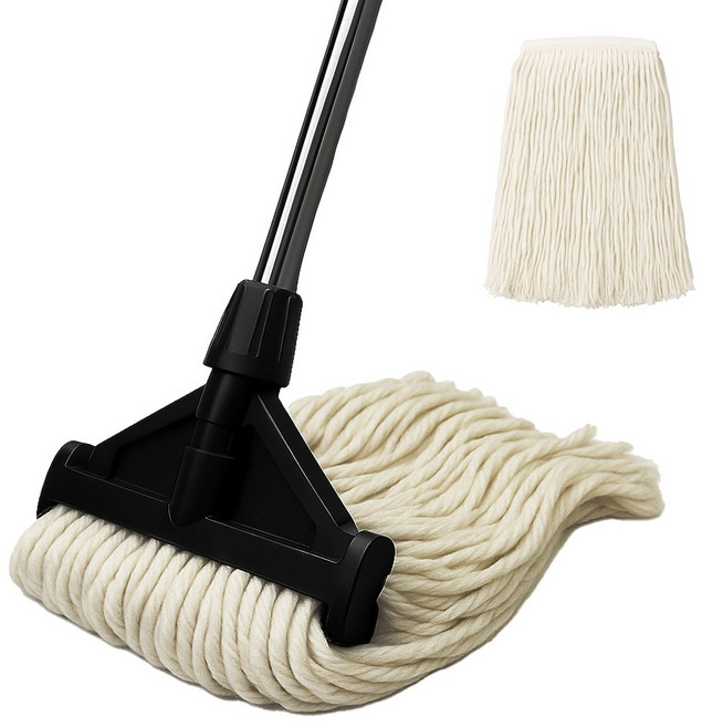 하이크린 고급 3단 마포대 + 마포걸레 리필 2장, 화이트, 1세트